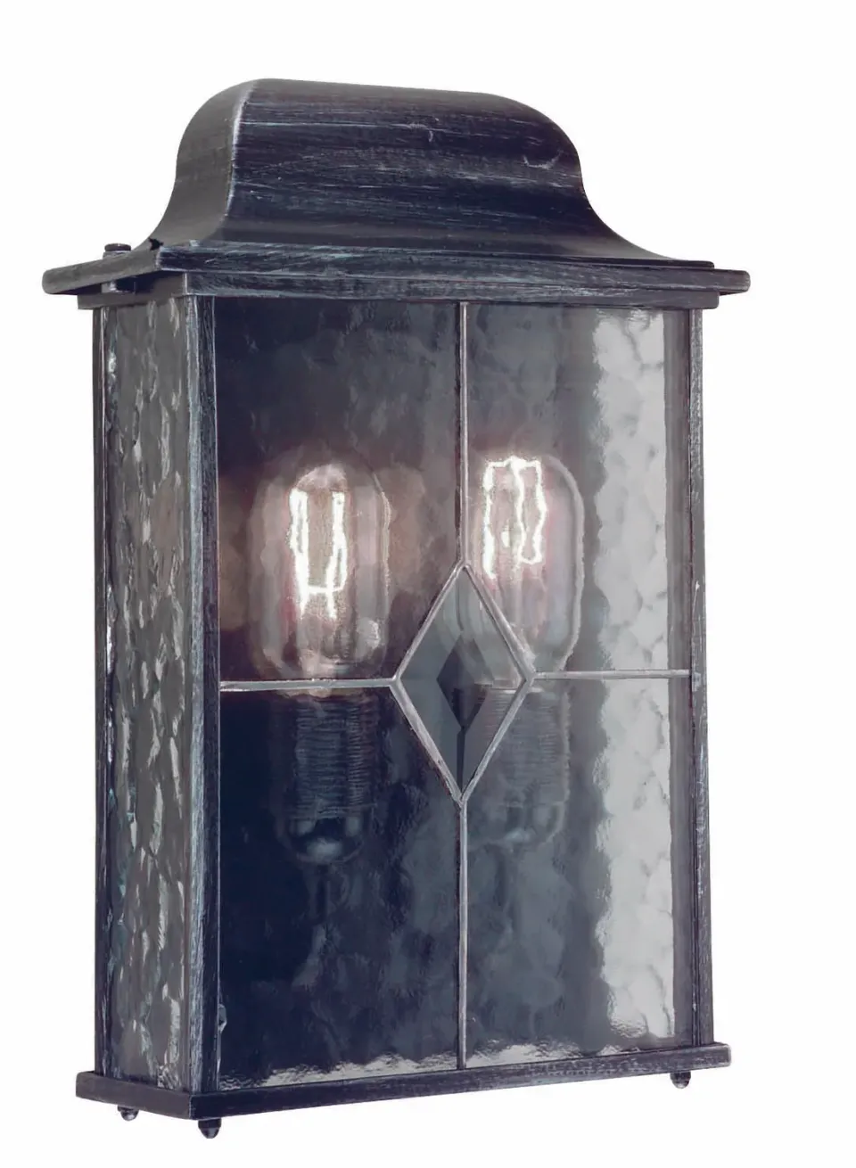 Wexford Plat buitenwandlamp zwart-zilver E27 plat