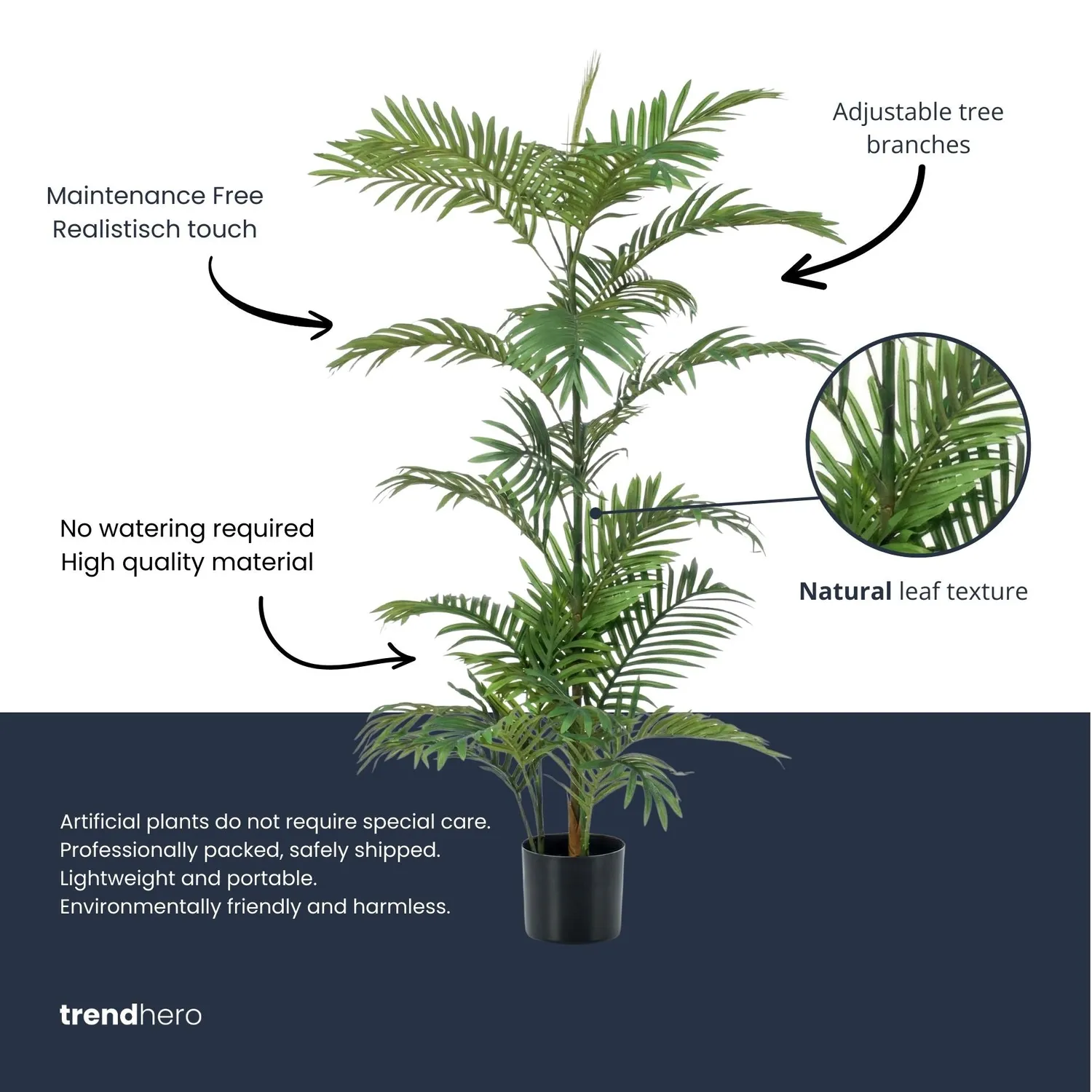 Urbanjungl Palm Phoenix kunstplant 120 cm onderhoudsvrij