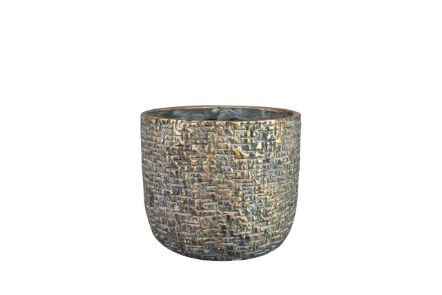 Tuincentrum Heerdink Maxim bloempot shiny earth D18 H15 cement