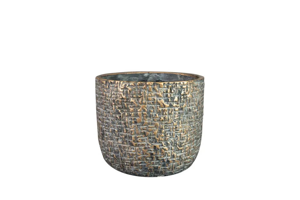 Tuincentrum Heerdink Maxim bloempot shiny earth D18 H15 cement