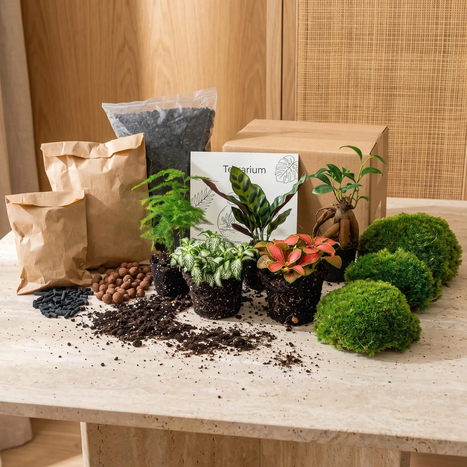 Urbanjungl Terrarium Startpakket 5 planten L/XL met mos