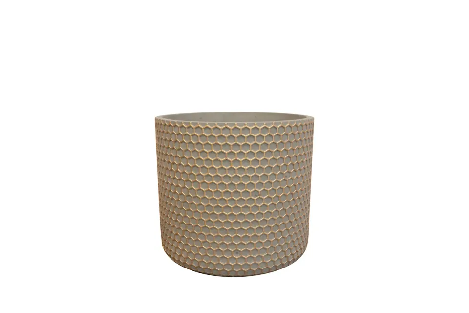 Tuincentrum Heerdink Bernt pot shiny gold D14 cement