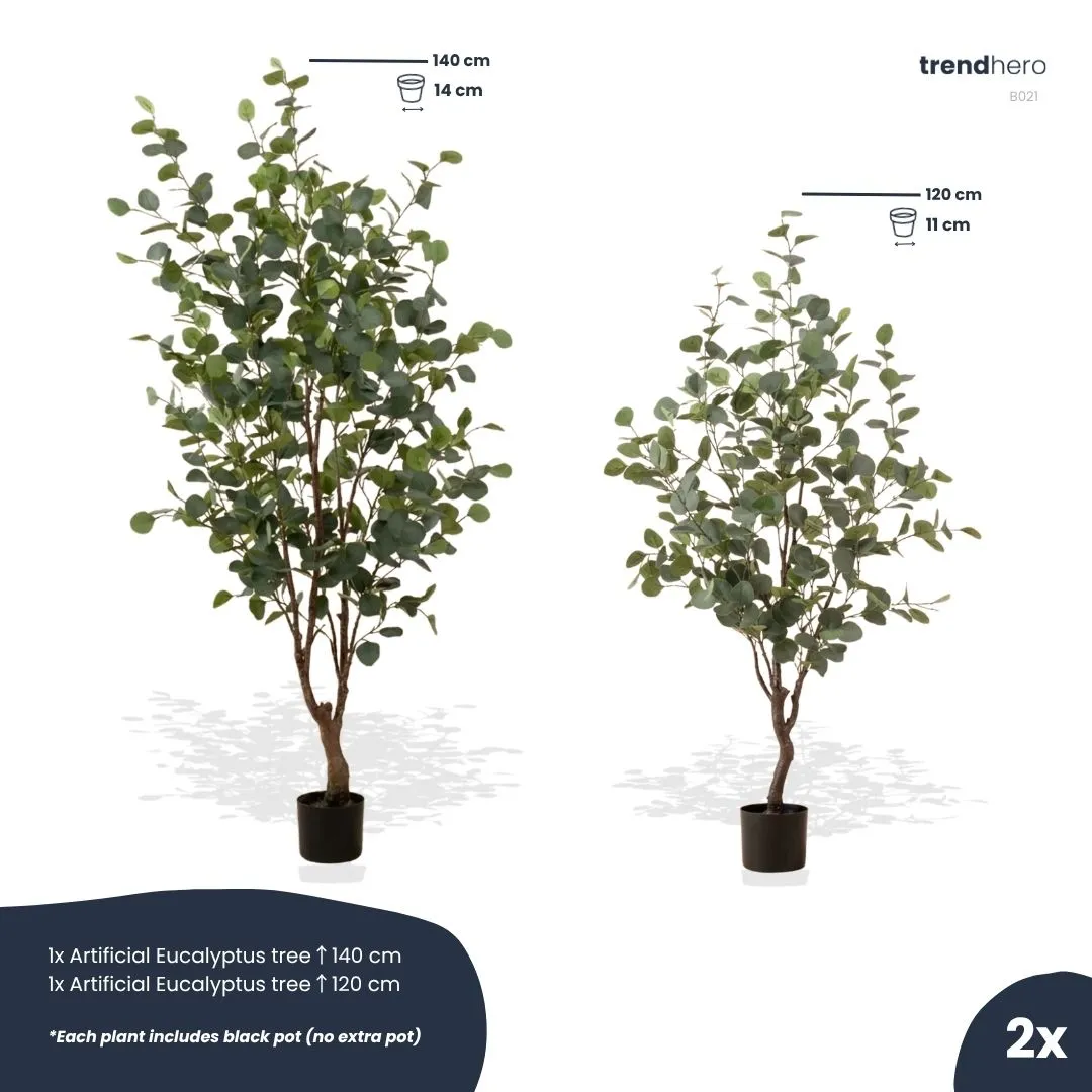 Urbanjungl Eucalyptus mix kunstplanten bundel 2 stuks