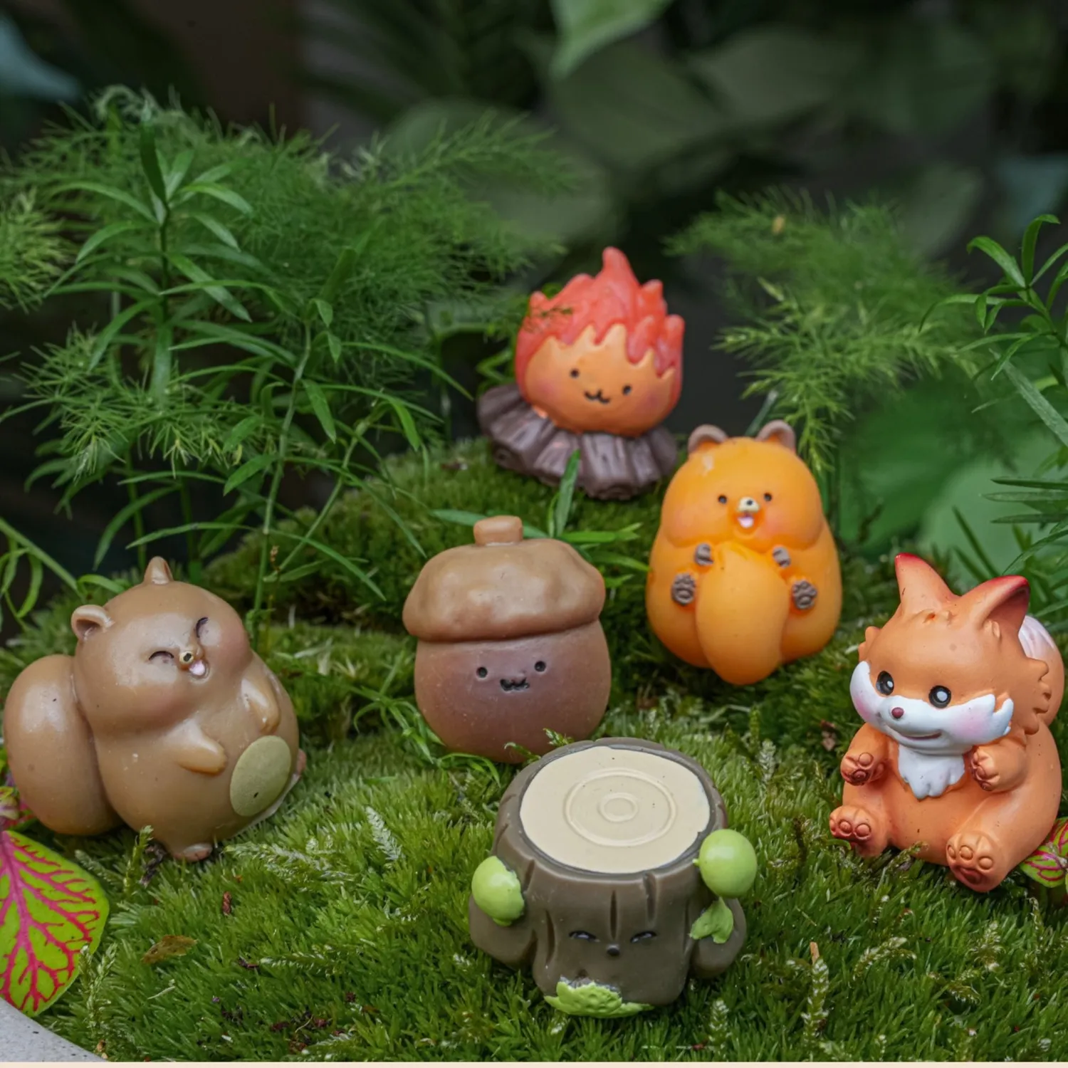 Urbanjungl Forest Friends miniatuur figuren 6 stuks herfst