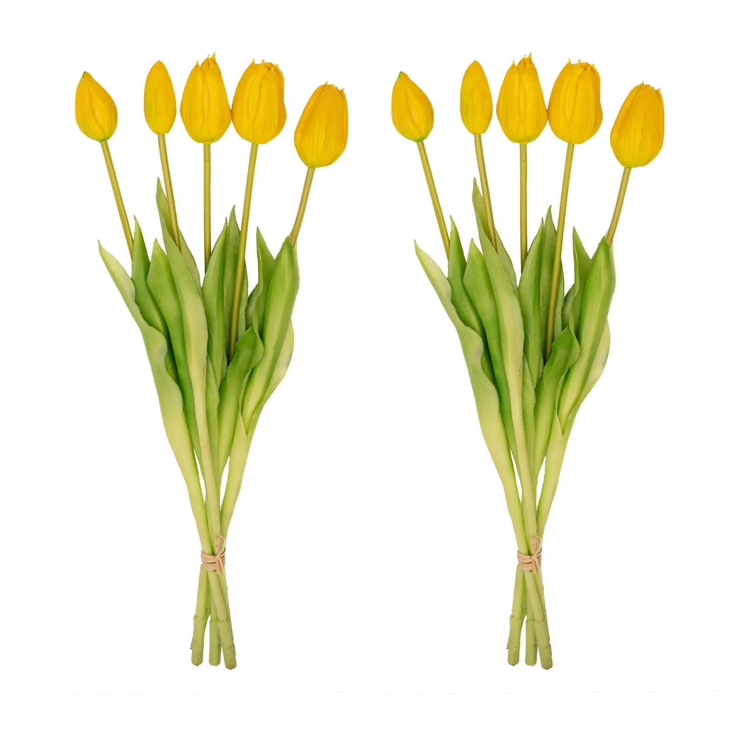 Urbanjungl Real Touch tulpen 10 stuks wit-groen 42 cm