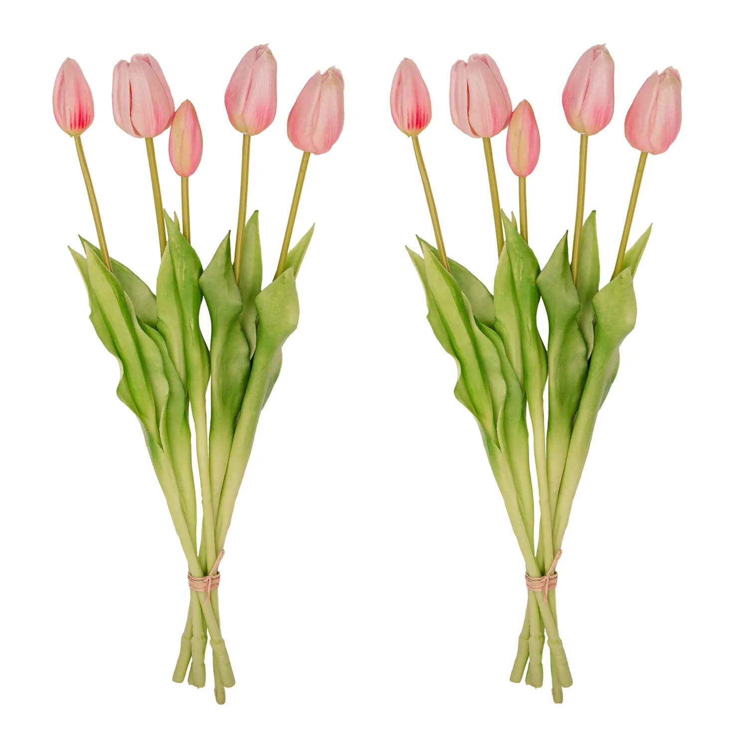 Urbanjungl Real Touch tulpen 10 stuks wit-groen 42 cm