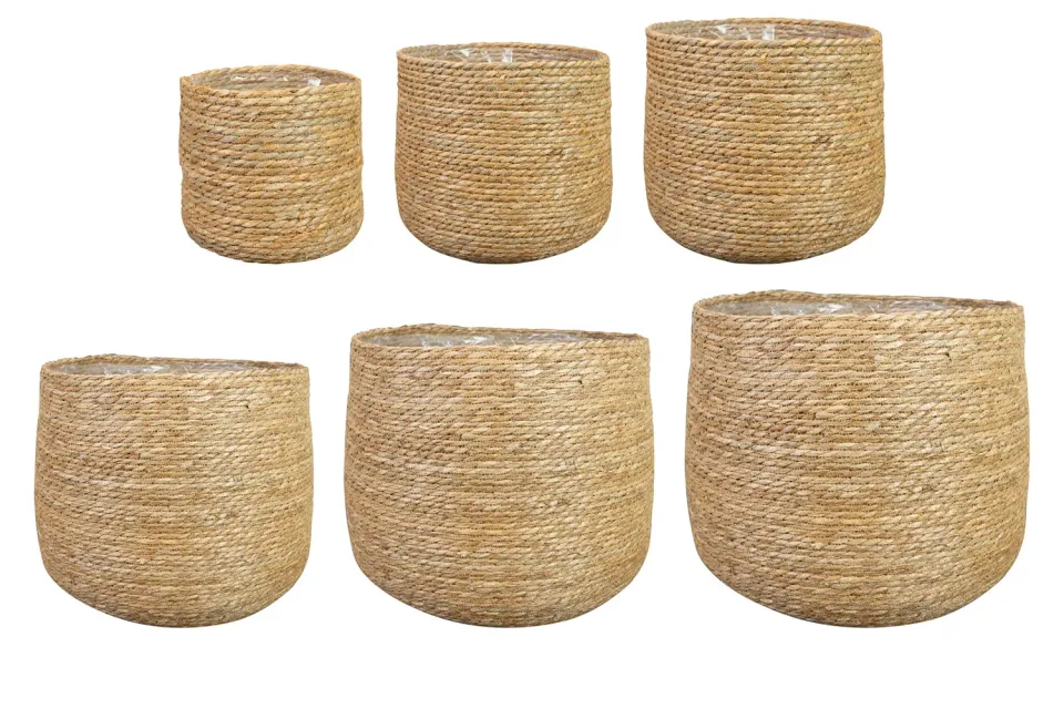 TS Collection Malou plantenmand set van 6 naturel zeegras