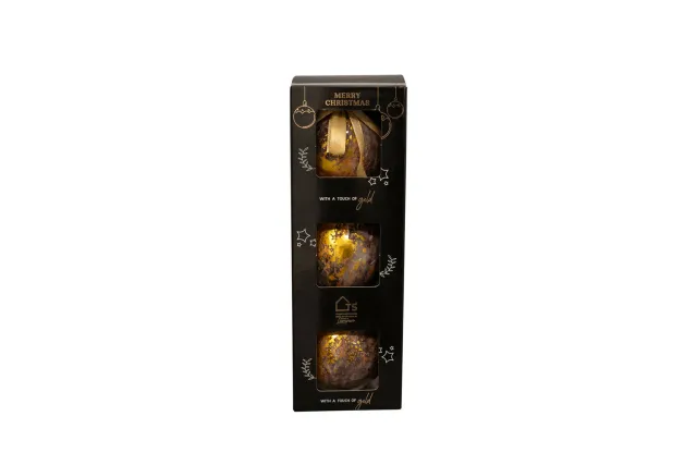 Shadow Gold kerstbal D7 H21 goud spetter