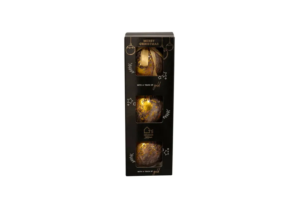 Shadow Gold kerstbal D7 H21 goud spetter