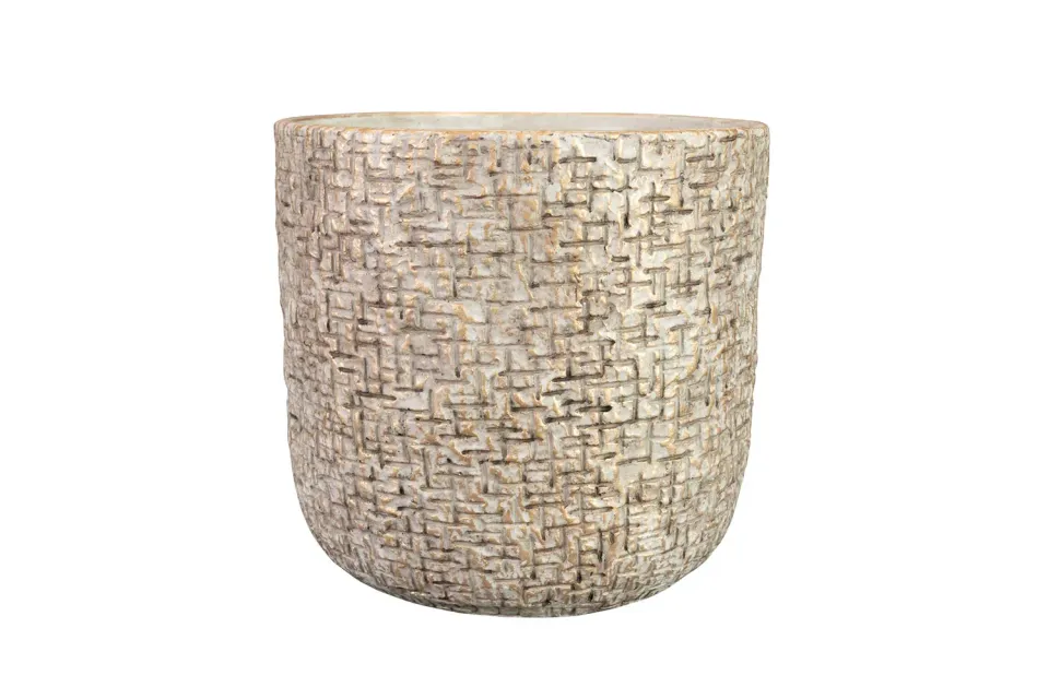 TS Collection Maxim bloempot shiny sand D24 H22 cement