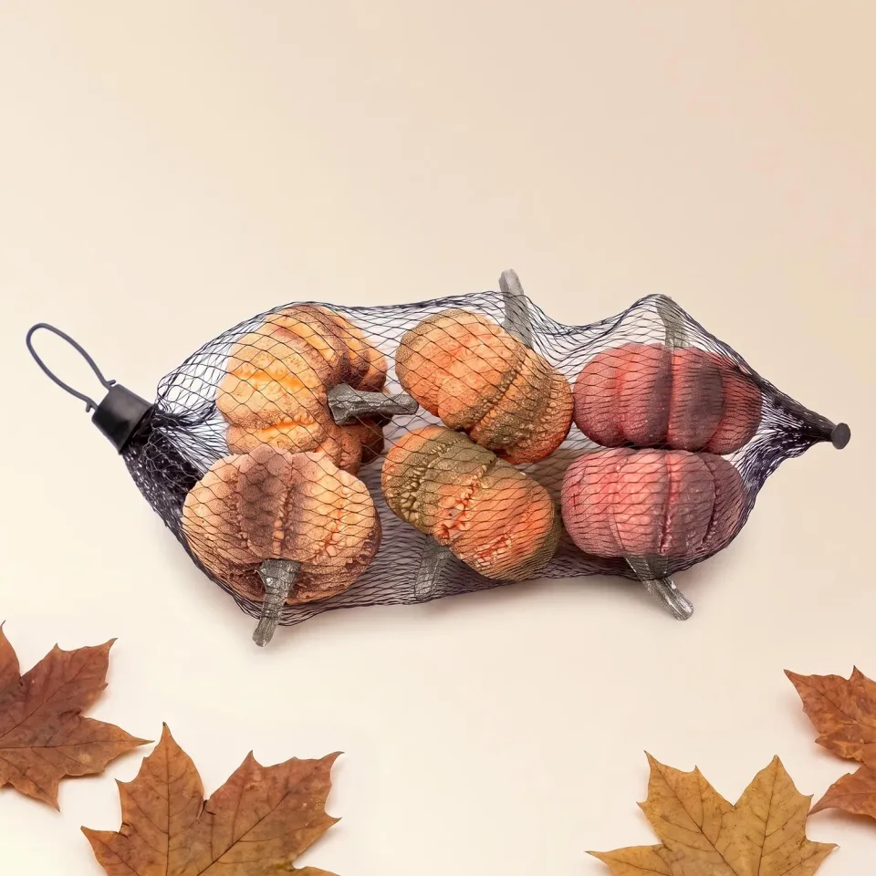 Urbanjungl Pumpkin Pepita Nep Pompoen 6 Stuks Ø 6 cm