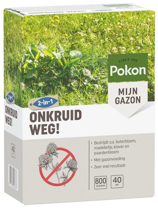 Pokon Onkruid Weg gazonmest met onkruidbestrijder herstel