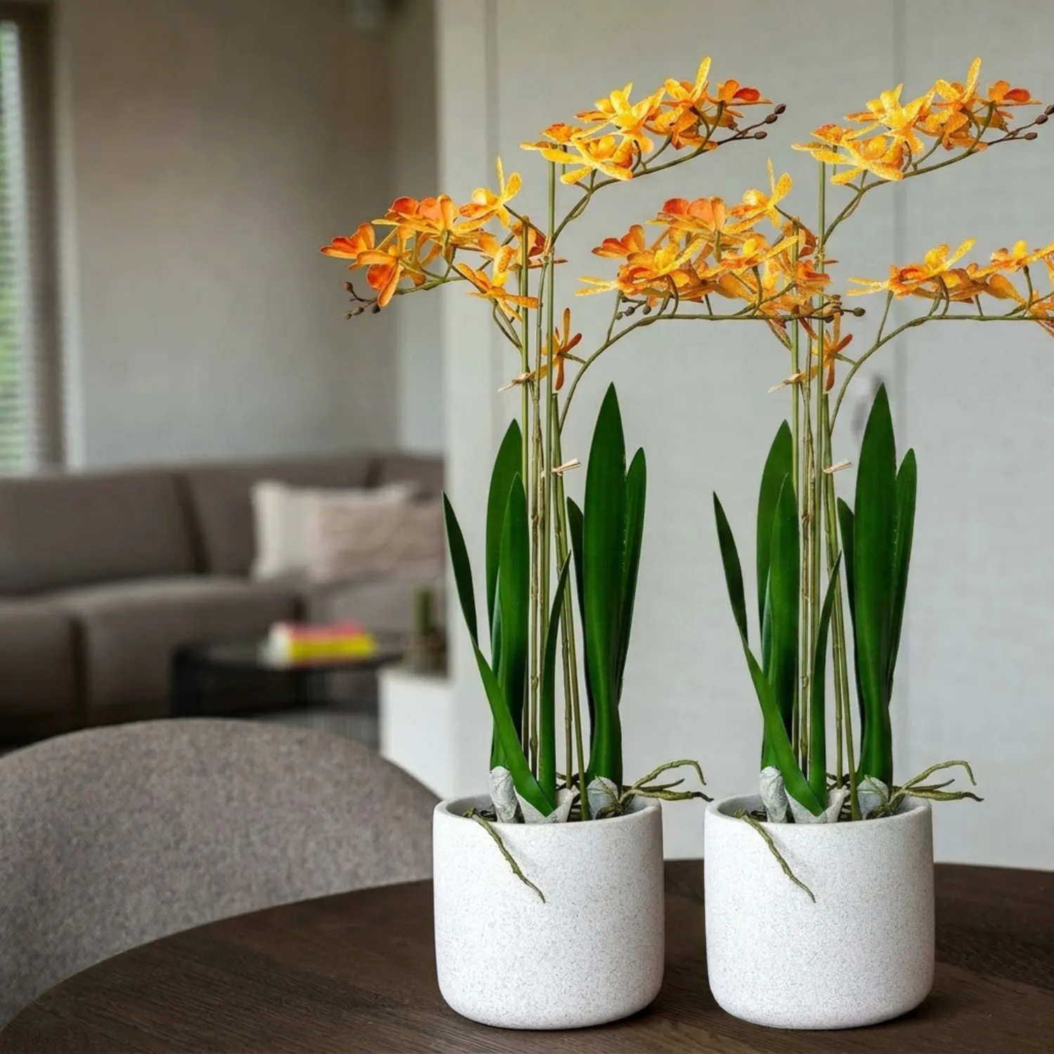 Urbanjungl Renanthera orchidee kunstplanten 2 stuks oranje