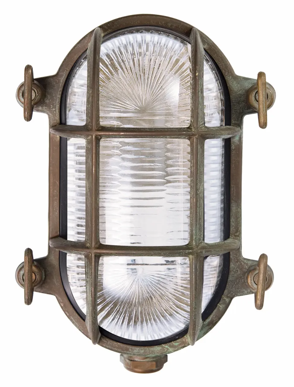 Maritiem Bull-eye Compact gevel lamp verkoperd messing E27