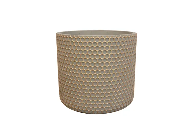 TS Collection Bernt bloempot shiny gold D19 H16 cement