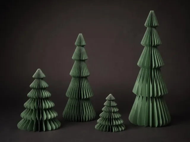 Urbanjungl Papierboom Groen Papieren Kerstboom 4 Stuks