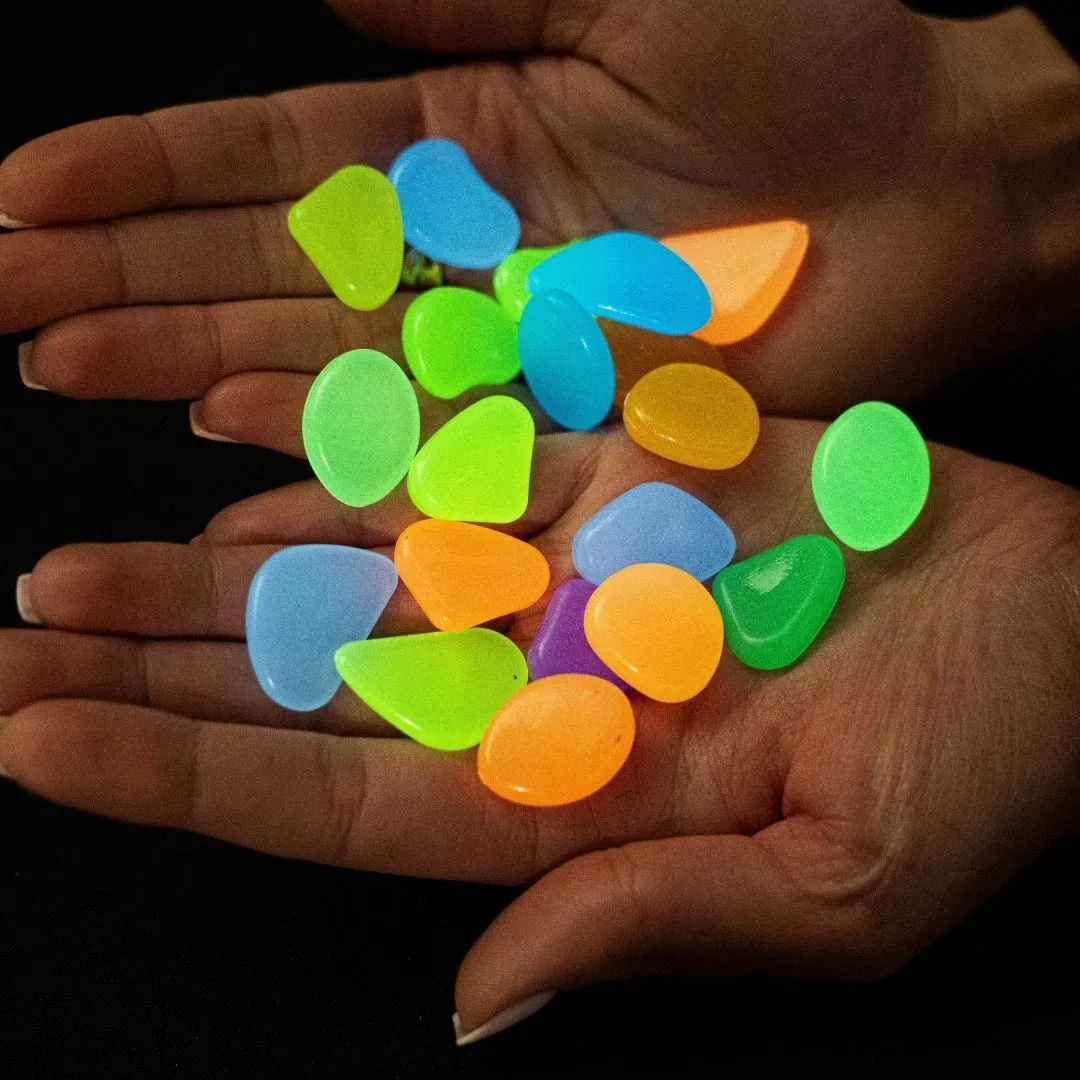Urbanjungl Glow Stones decoratiesteentjes multicolor 100 st 1-2 cm