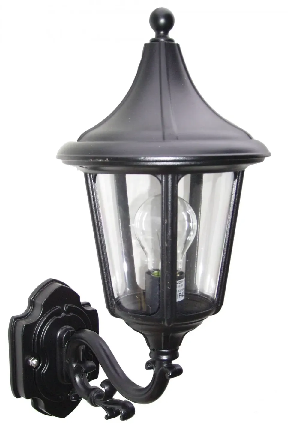 Venezia gevel buitenlamp E27 zwart staand