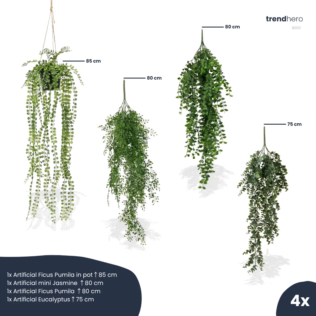 Urbanjungl Hangplanten XL 4 kunstplanten bundelset