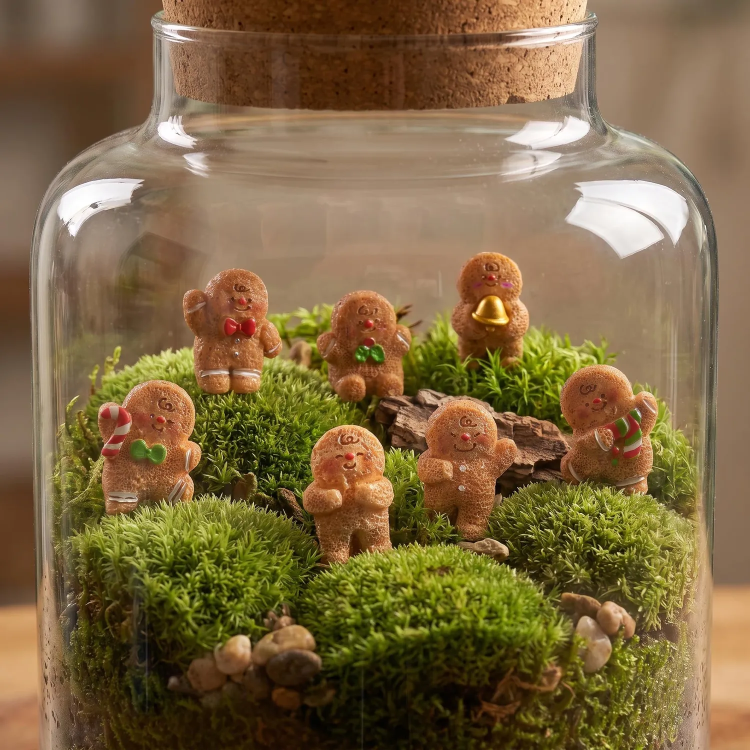 Urbanjungl Gingerbread Crew figuren 7 stuks bruin