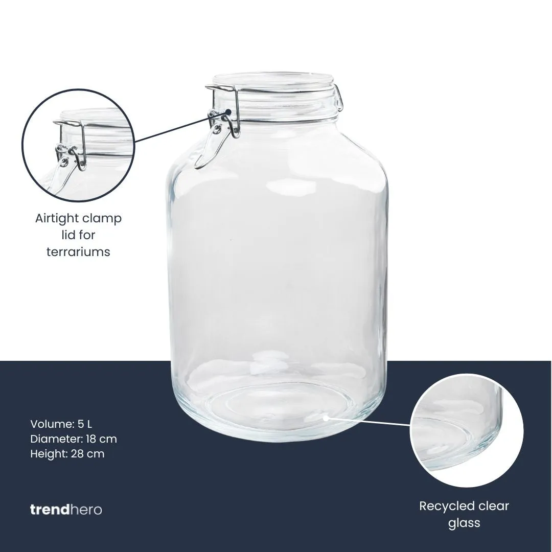 Urbanjungl Fido terrarium fles 5 liter met klemdeksel