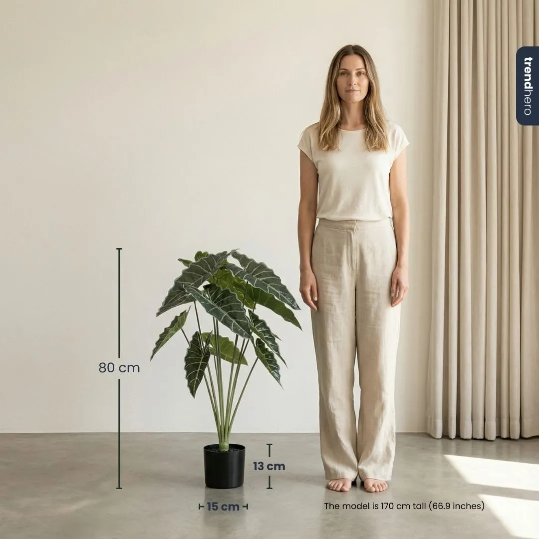 Urbanjungl Alocasia kunstplant 80 cm groen realistisch