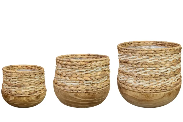 Diede naturel bloempot set van 3 D38 zeegras