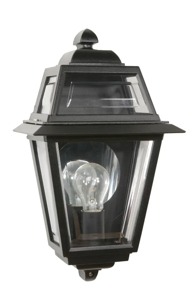 Perla gevel lamp plat zwart E27 buiten wand