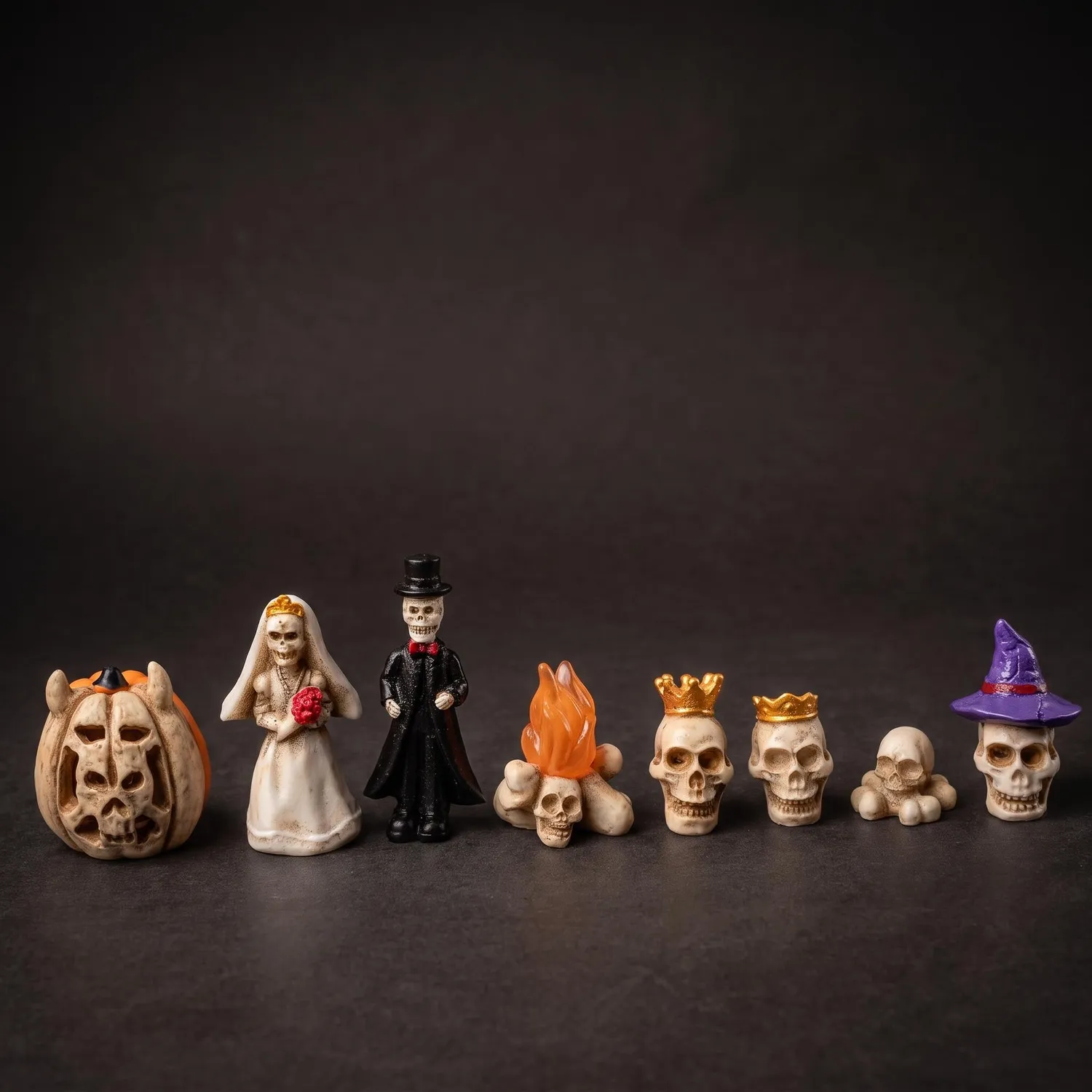 Urbanjungl Skelethuwelijk mini figuurtjes 8 stuks 2-4 cm