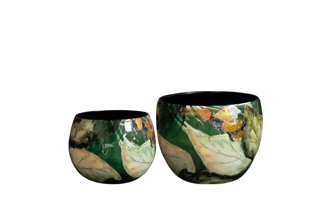 Tuincentrum Heerdink Bee Green bloempot set van 2 D9 groen