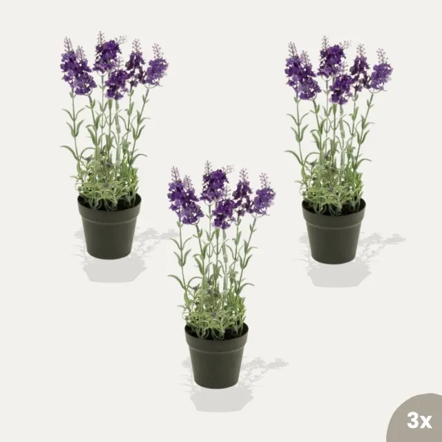 Urbanjungl Lavendel kunstplanten paars set 3 stuks