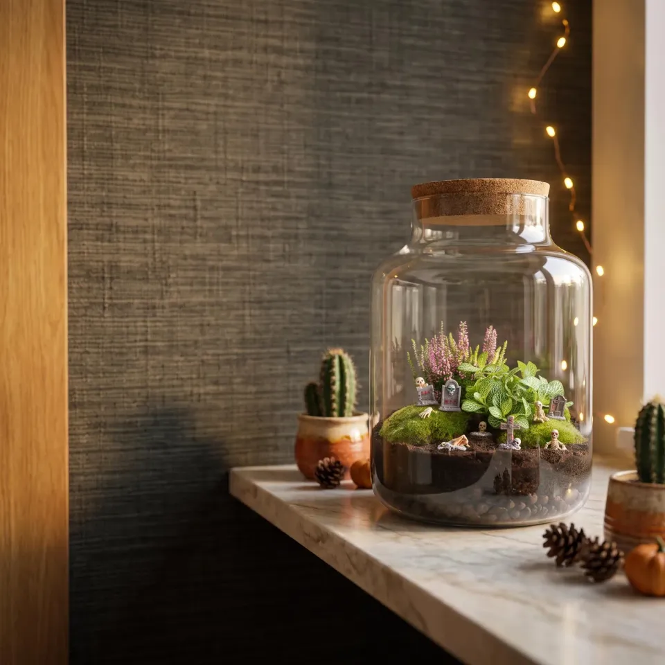 Urbanjungl Milky Haunted Cemetery terrarium DIY pakket Ø 21 cm