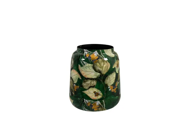 Designed by Lammie Bee Green bloempot D21 H24 groen metaal