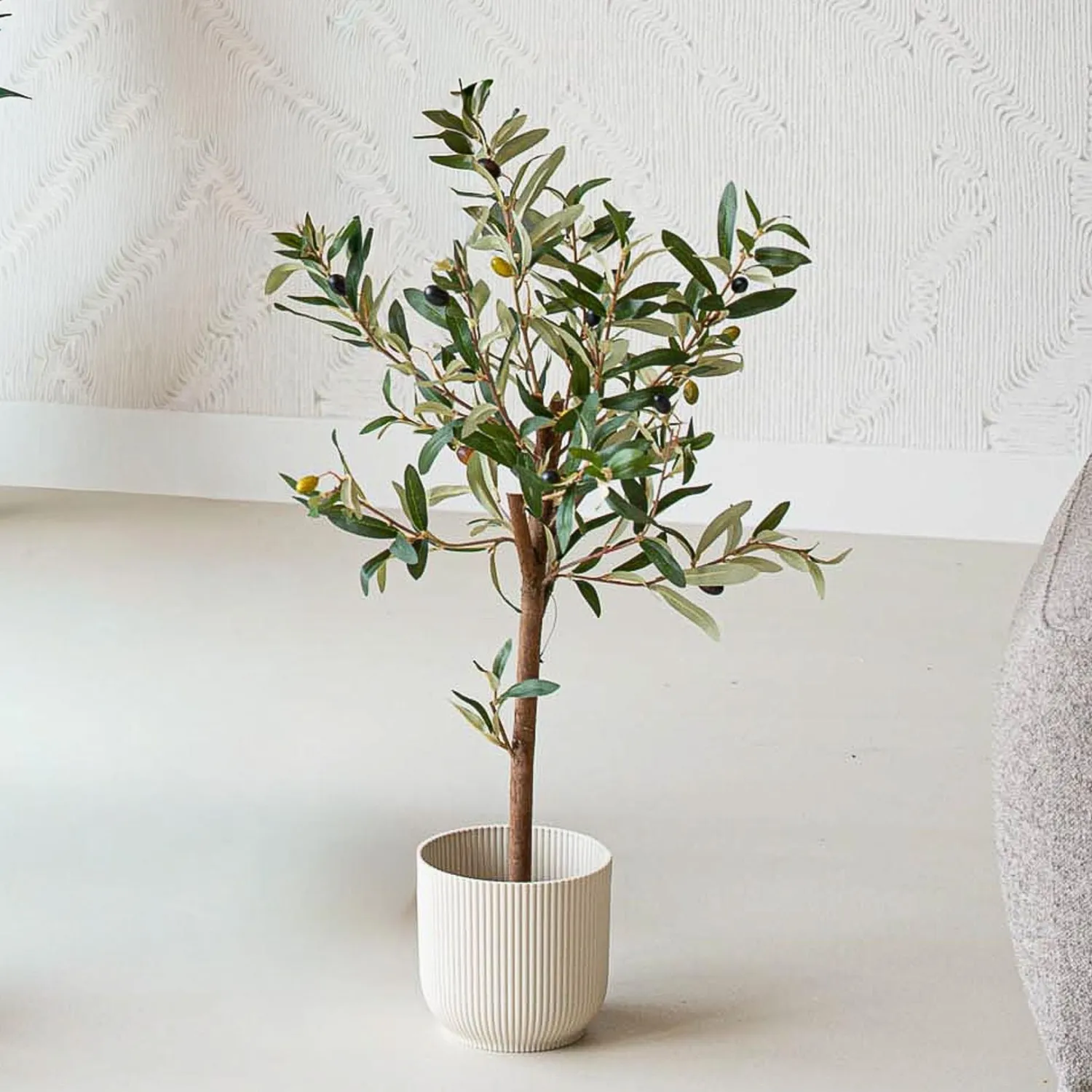 Urbanjungl Mini olijfboom kunstplant set van 3 65 cm