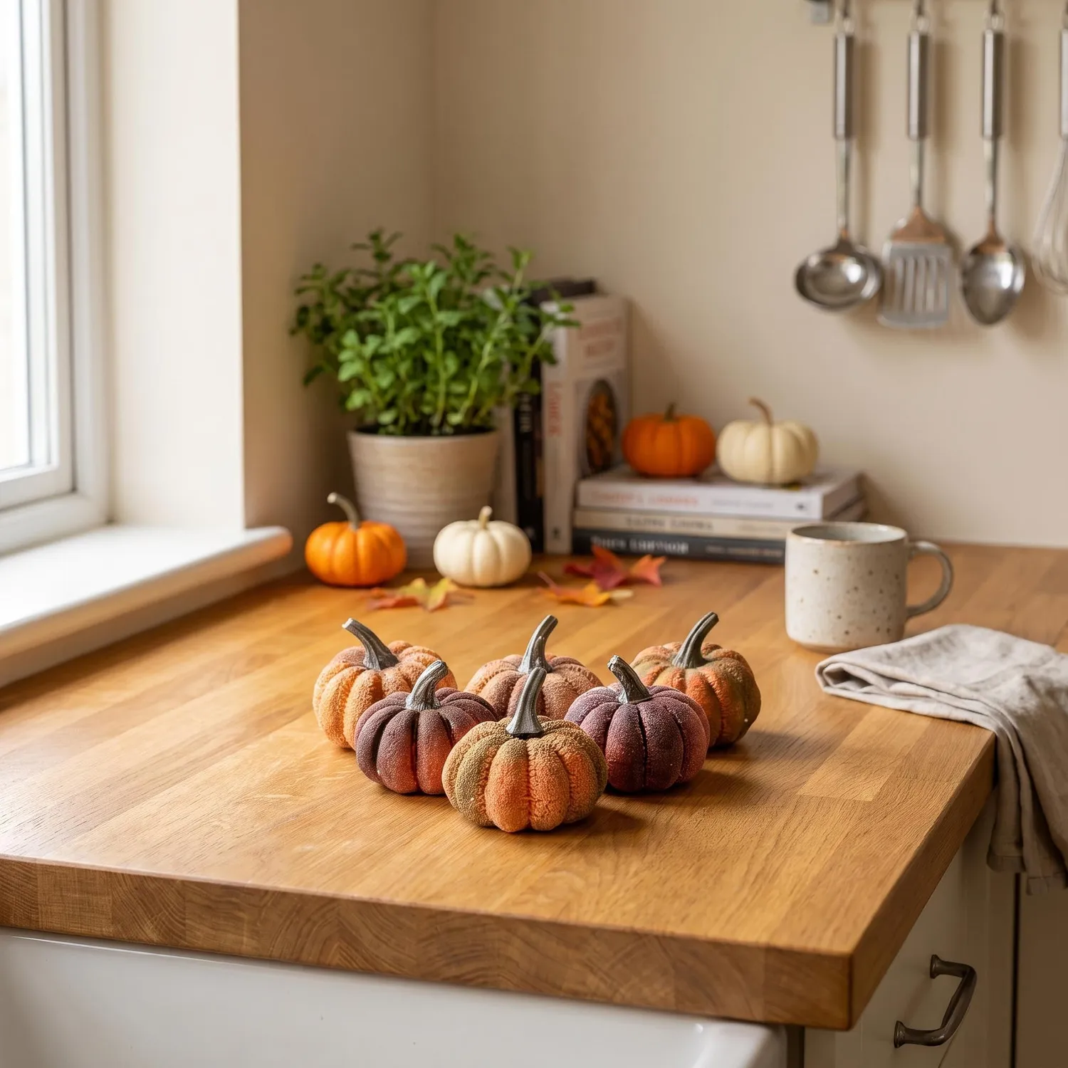 Urbanjungl Pumpkin Pepita Nep Pompoen 6 Stuks Ø 6 cm