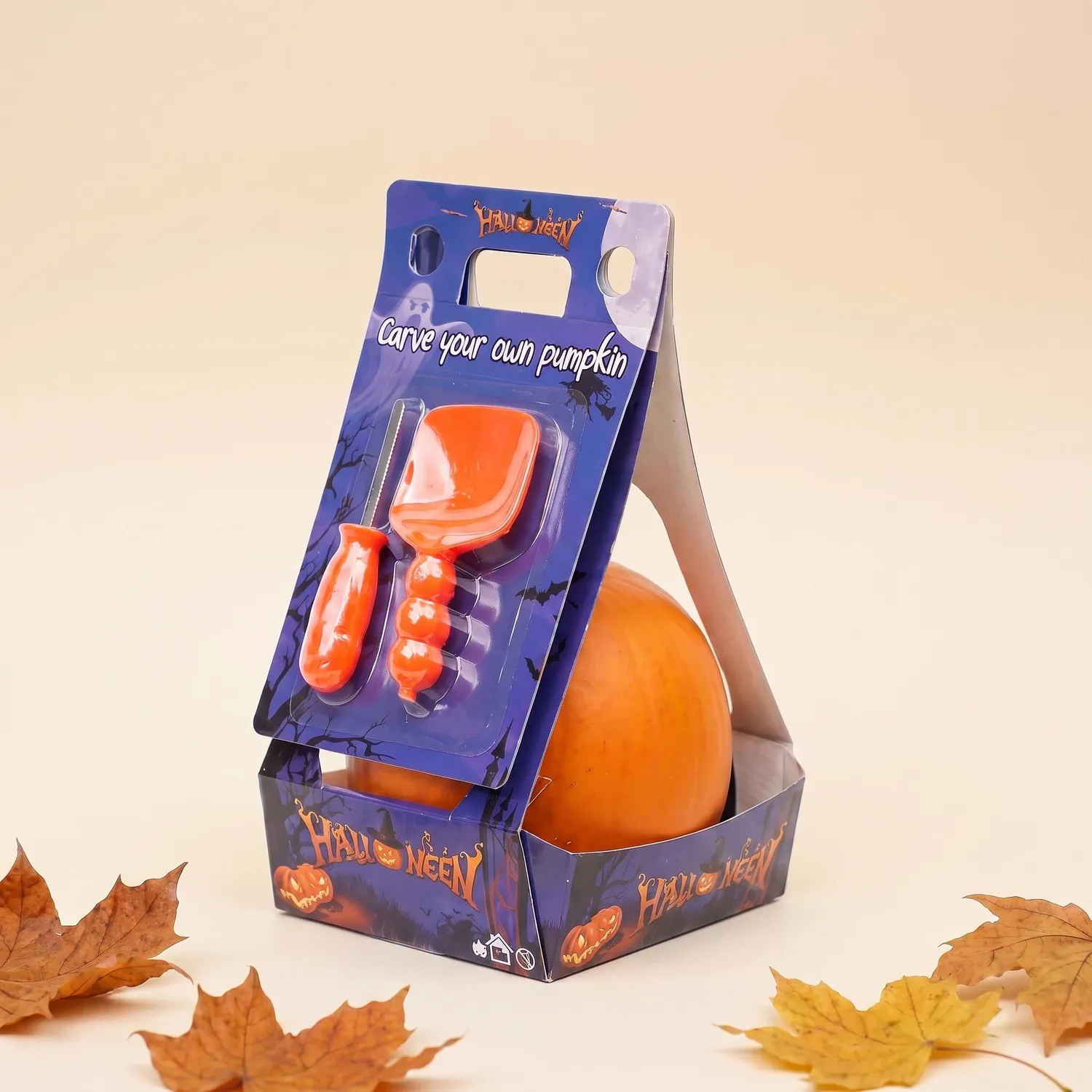 Urbanjungl Halloween Pompoen Snijset echte pompoen 15 cm