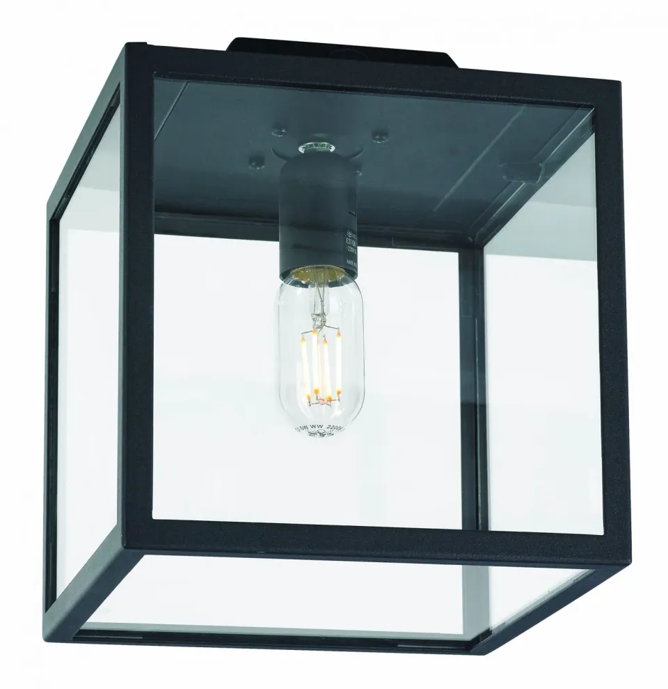 Tuincentrum Heerdink Lofoten plafondlamp 27cm vierkant zwart E27