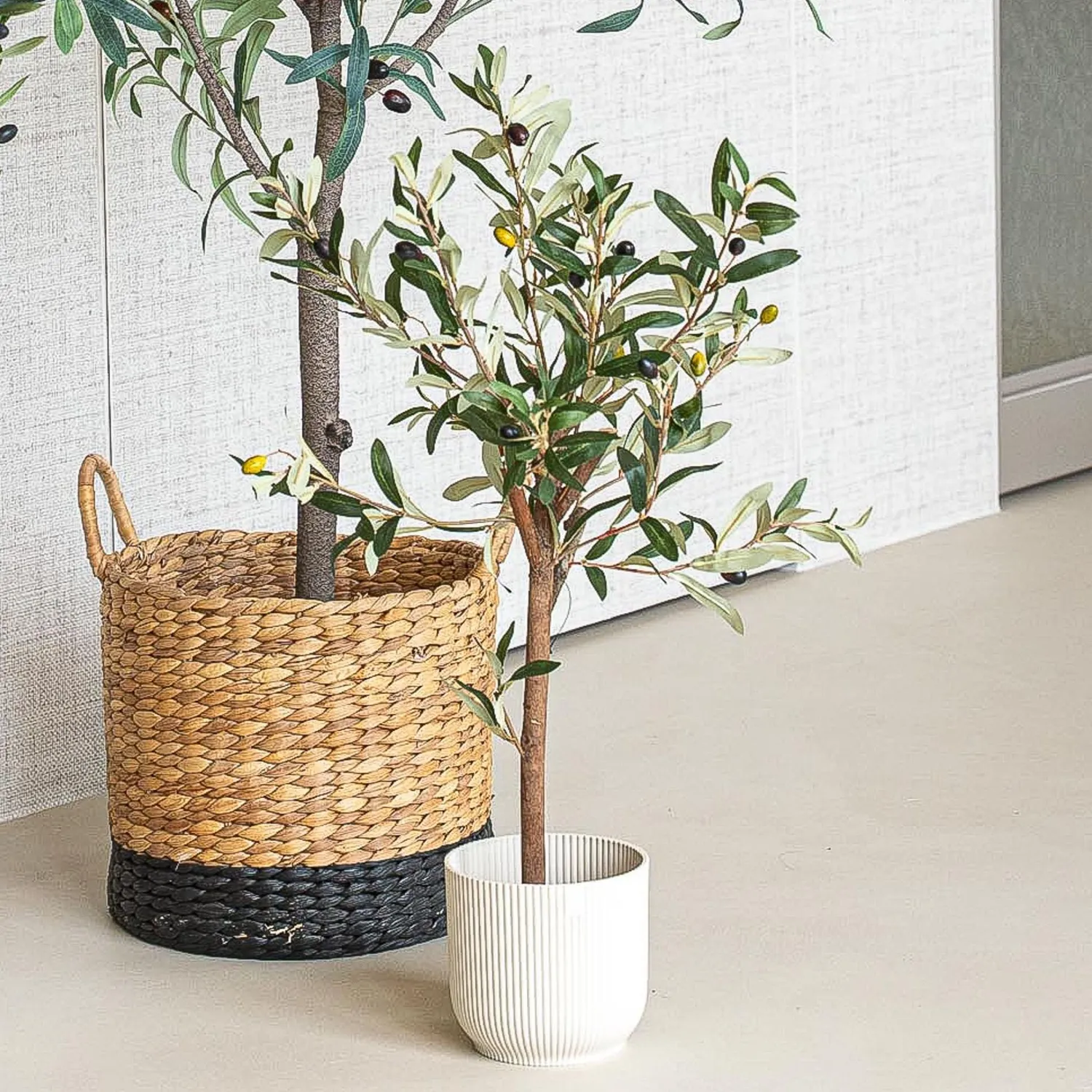 Urbanjungl Mini olijfboom kunstplant set van 3 65 cm