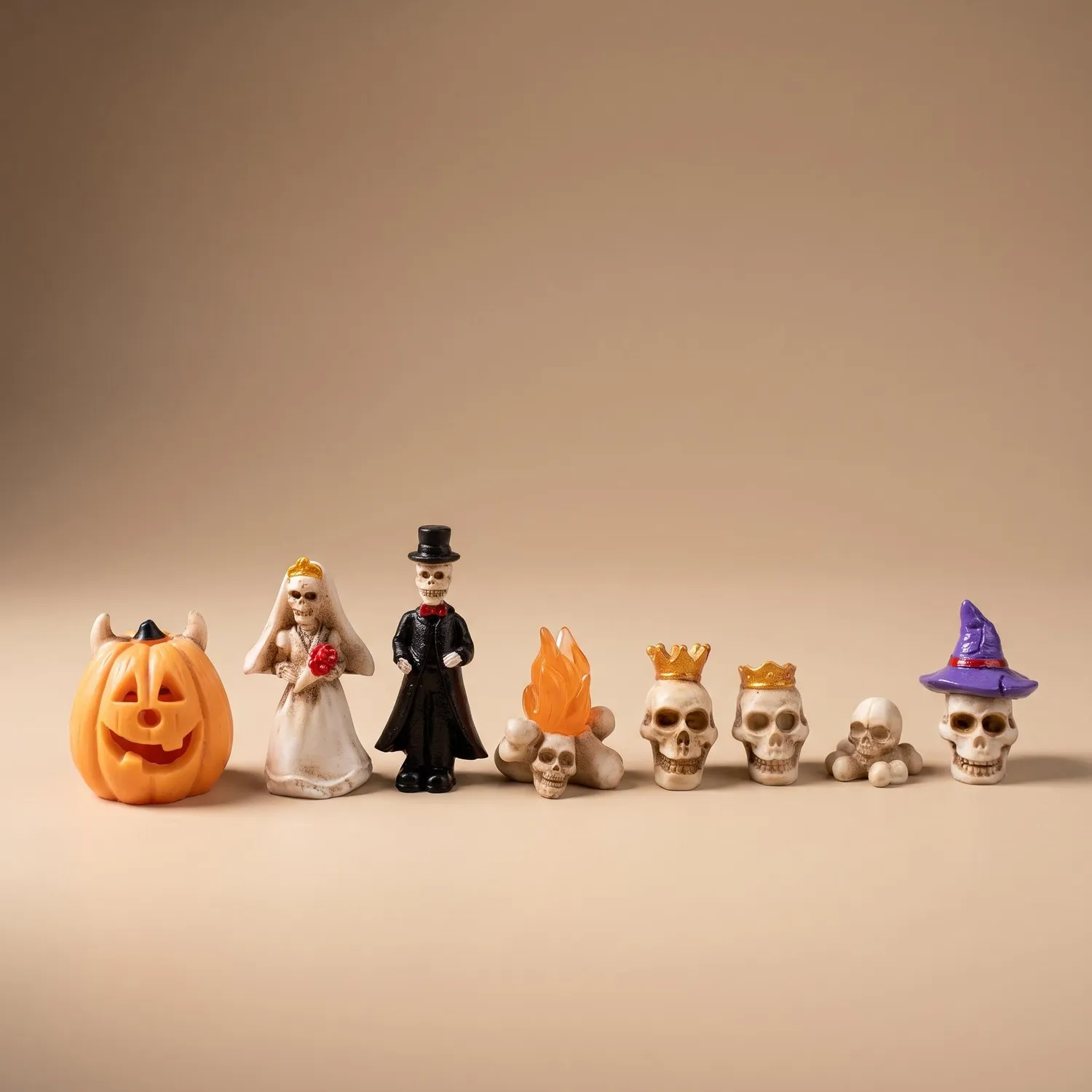 Urbanjungl Skelethuwelijk mini figuurtjes 8 stuks 2-4 cm