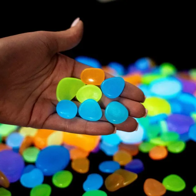 Urbanjungl Glow Stones decoratiesteentjes multicolor 100 st 1-2 cm