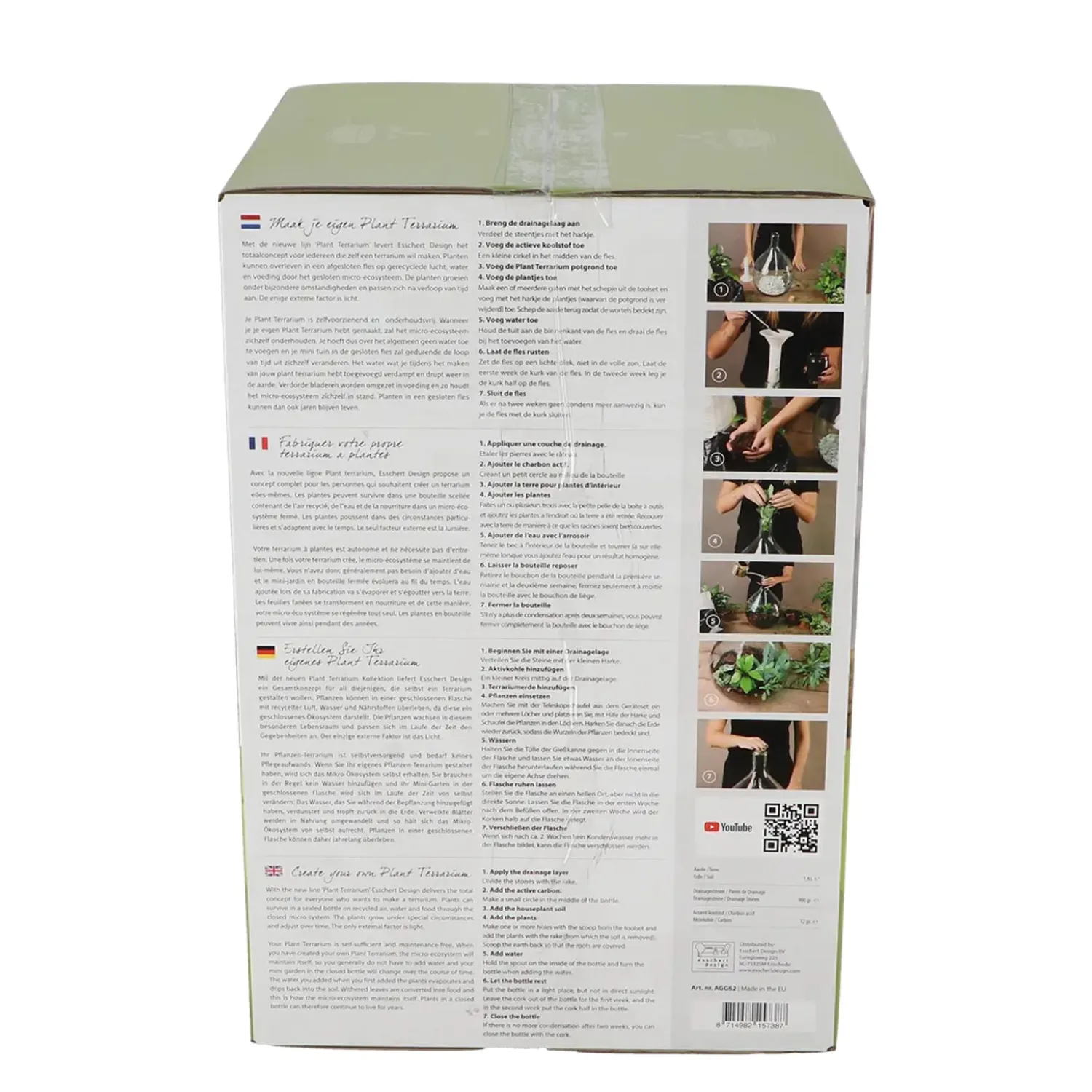 Urbanjungl DIY Terrarium Set 5L gesloten ecosysteem giftbox