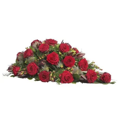 Planten & Zo Rood rouwarrangement met rozen