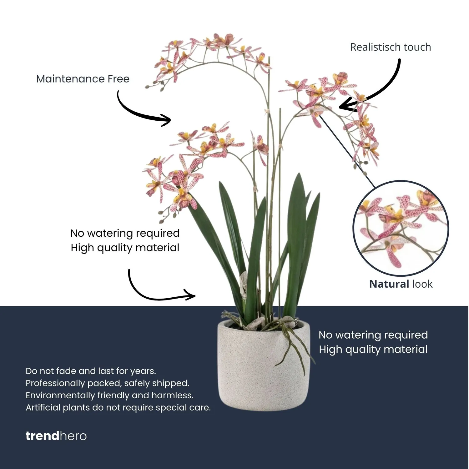 Urbanjungl Renanthera orchidee kunstplant 56 cm roze