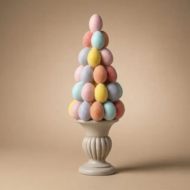 Urbanjungl paasei boom decoratie glitter pastel 40cm