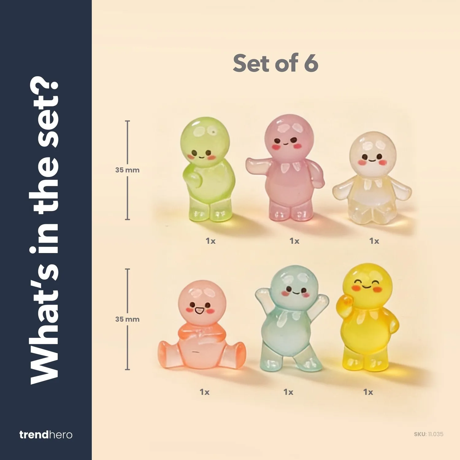 Urbanjungl Lichtvriendjes Mini Figuren Glow 6 stuks