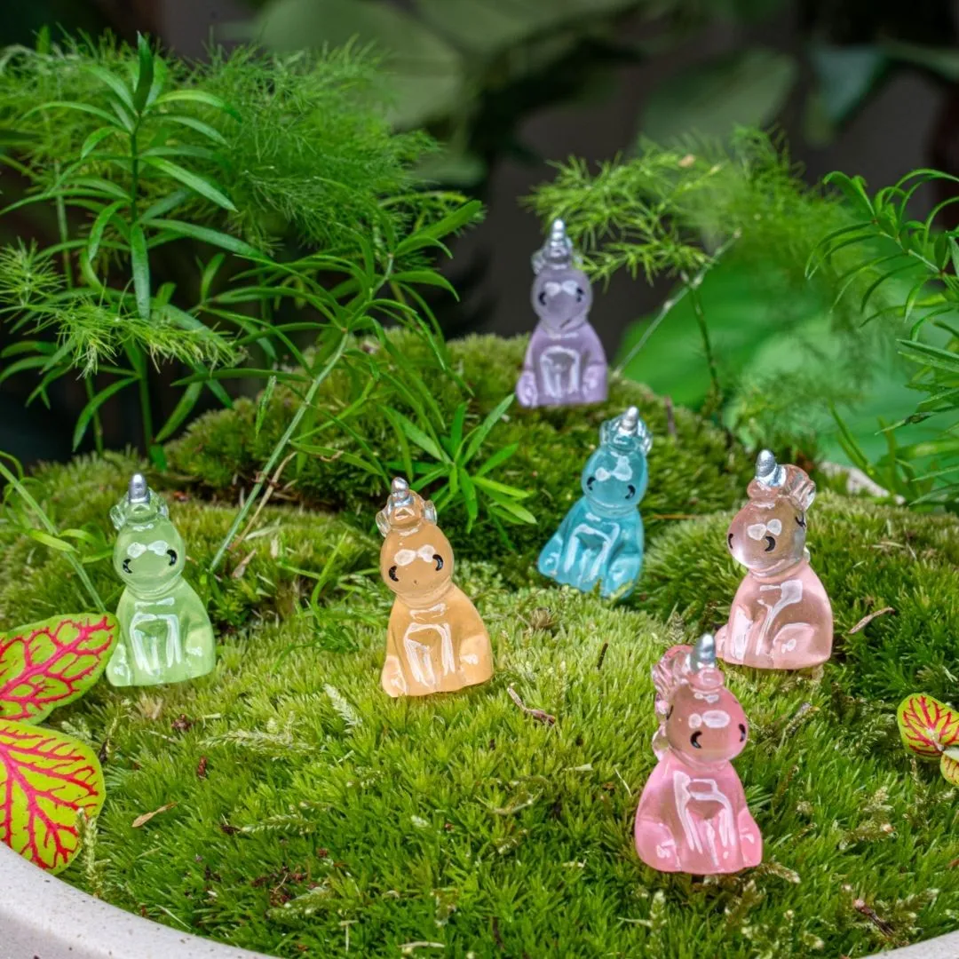 Urbanjungl Unicorns glow in the dark figuren 6 stuks 2,5 cm