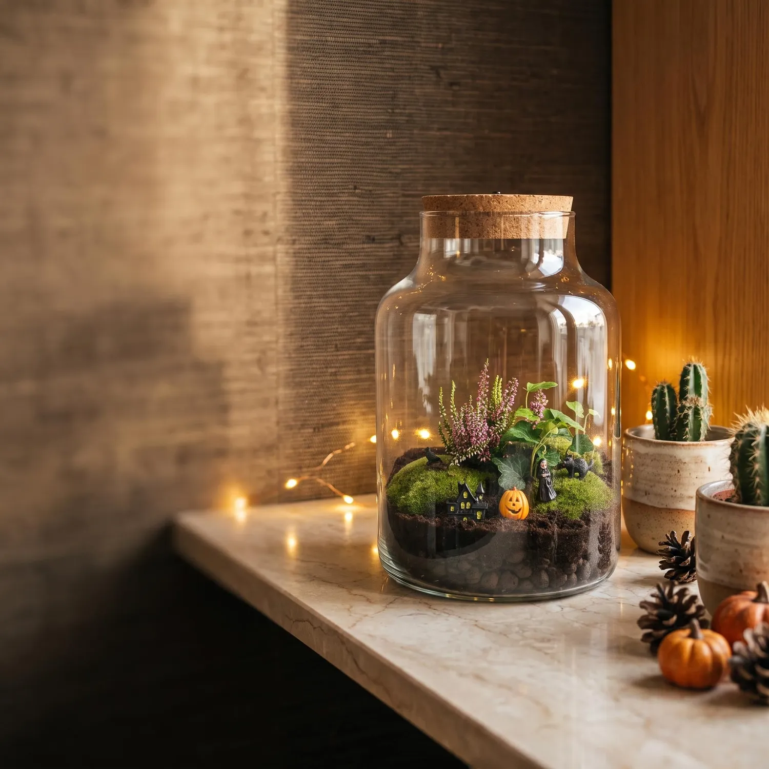 Urbanjungl Milky Trick or Treat Village terrarium Ø 21 cm