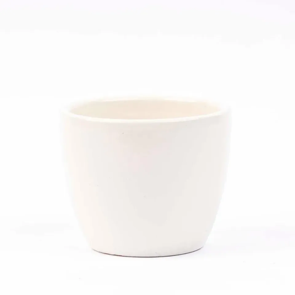 Urbanjungl Panna Glans plantenpot wit Ø 9 cm keramiek