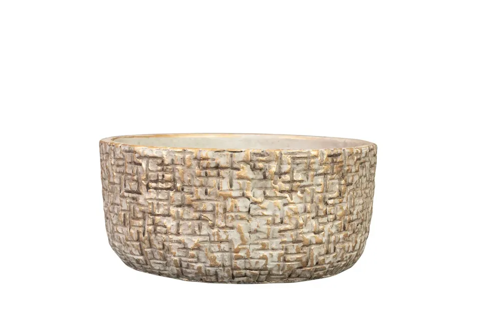 TS Collection Maxim plantschaal shiny sand D20 H9 cement