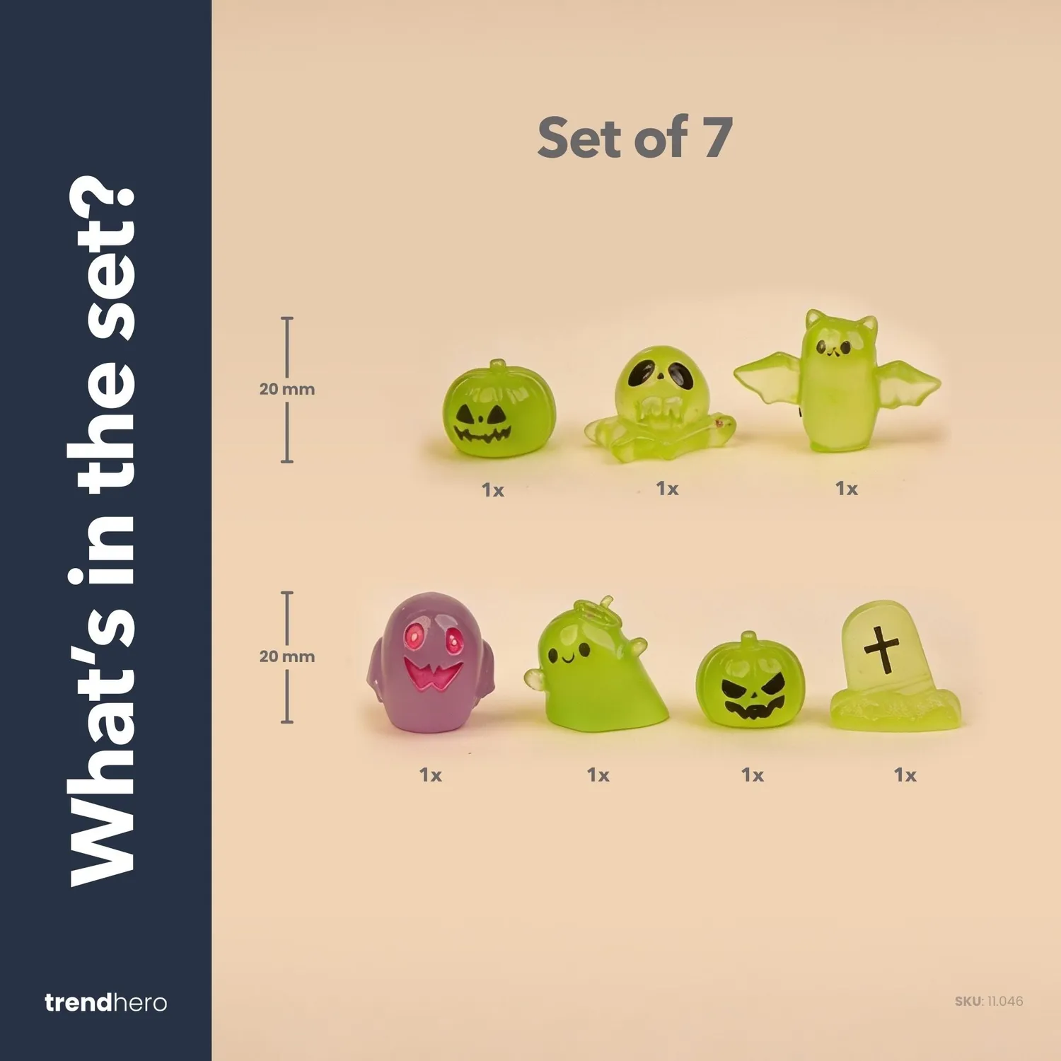 Urbanjungl Spooky Squad halloween figuren glow 7 stuks
